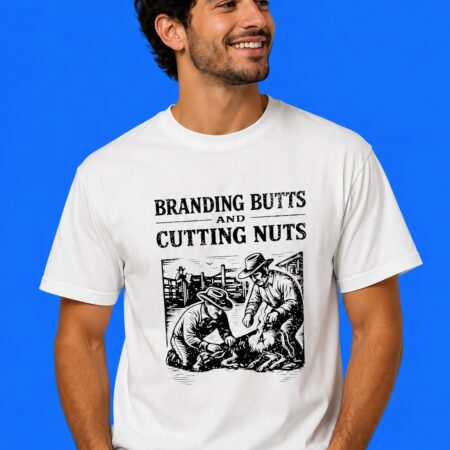 Branding Butts And Cutting Nuts Funny Western Cowboy Rodeo Shirt