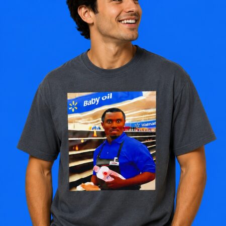 Diddy Baby Oil Walmart Parody Logo Satirical Viral Meme Tee