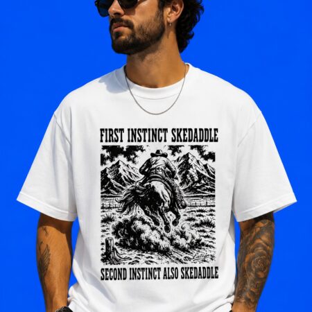 Funny First Instinct Skedaddle Meme T-Shirt