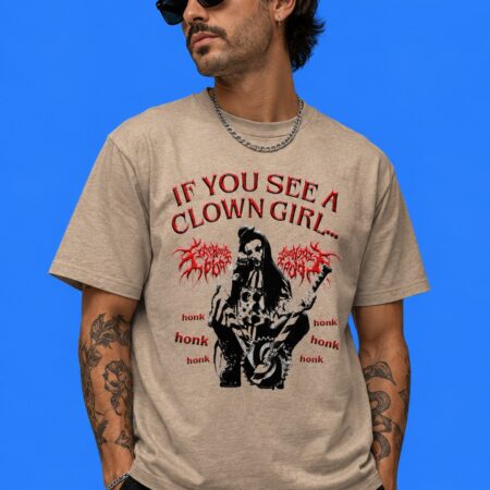 If You See A Clown Girl Honk Funny Retro Graphic Shirt