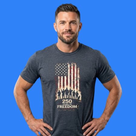 250 Years Of Freedom USA Flag 4th Of July Anniversary Shirt
