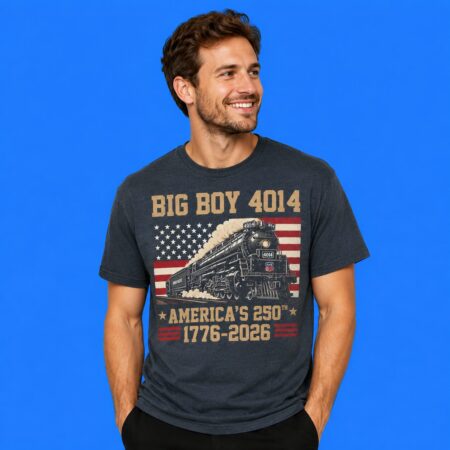 250th Anniversary Big Boy 4014 Train US Flag Graphic Shirt