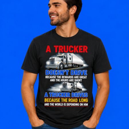 A Trucker Doesn't Drive Because Rewards Are Great And Hours Are Short T-Shirt