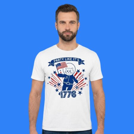 America Cat Party Like It's 1776 Astronaut Shirt