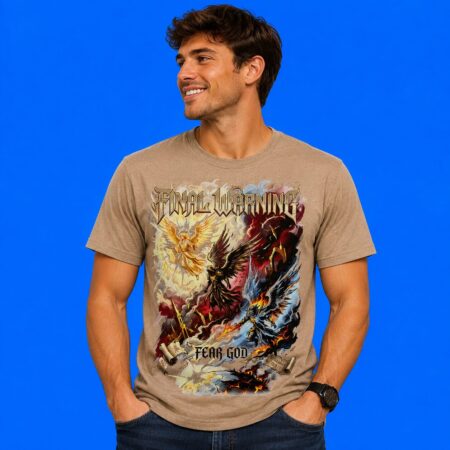 Angel vs Devil Final Warning Fear God Spiritual Graphic Tee