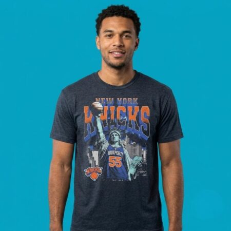 Ariel Hukporti New York Knicks Statue Of Liberty Skyline Shirt