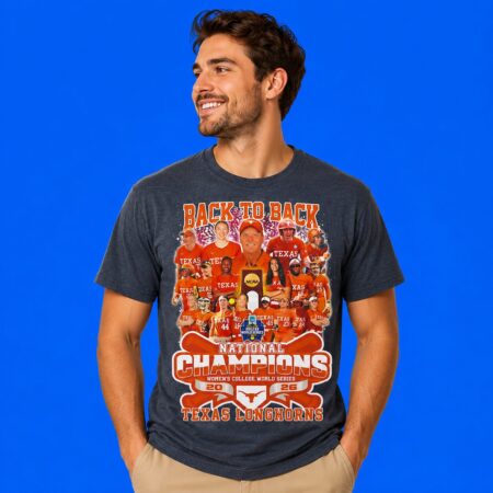 Back-to-Back 2026 Texas Longhorns Softball Team Collage T-Shirt