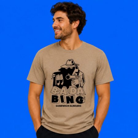 Bada Bing Sandwich Slingers Detective Gun Graphic Shirt