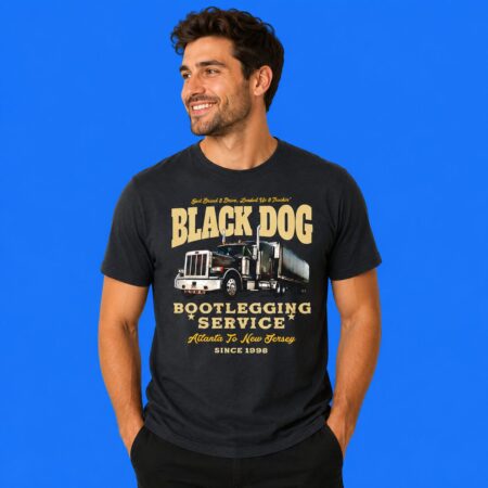 Black Dog Driving Bootlegging Service Atlanta to NJ Since 1998 T-Shirt