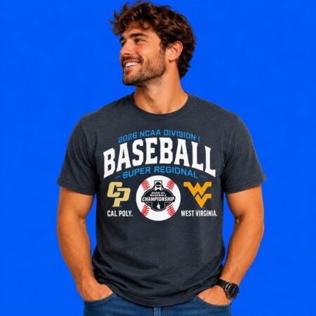 Cal Poly Mustangs vs West Virginia Mountaineers 2026 Baseball Super Regional T-Shirt
