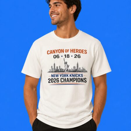 Canyon Of Heroes NYC Skyline Knicks 2026 Champs Shirt