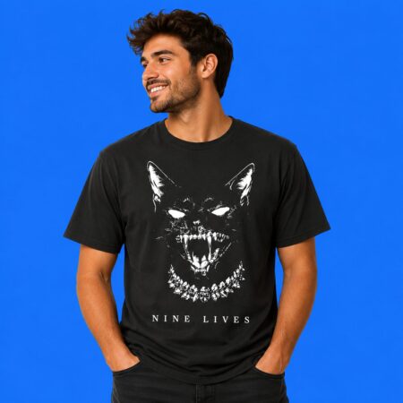 Cat Monster Nine Lives Horror Shirt