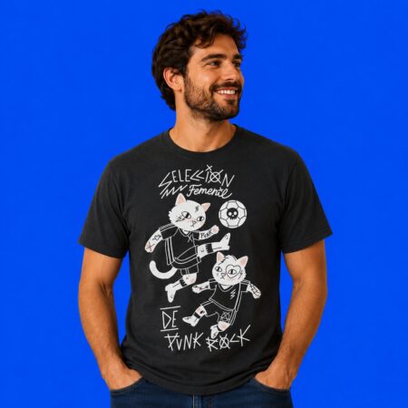 Cat Seleccion Femenil De Punk Rock Soccer Graphic Shirt