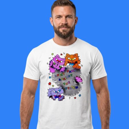 Cat Spicy Paws Against The System Graphic Shirt