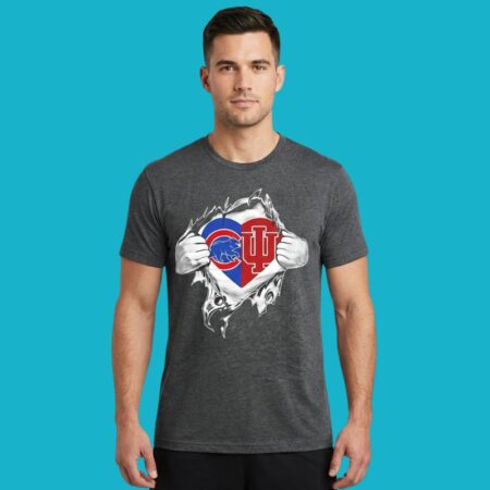 Chicago Cubs And Indiana Hoosiers It's In My Heart Scratch Logo Shirt