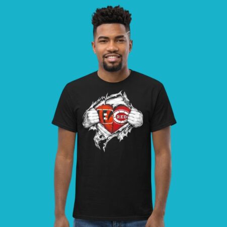 Cincinnati Bengals And Cincinnati Reds Heart Scratch Shirt