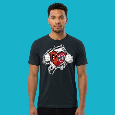 Cincinnati Bengals And Ohio State Buckeyes Heart Scratch Shirt