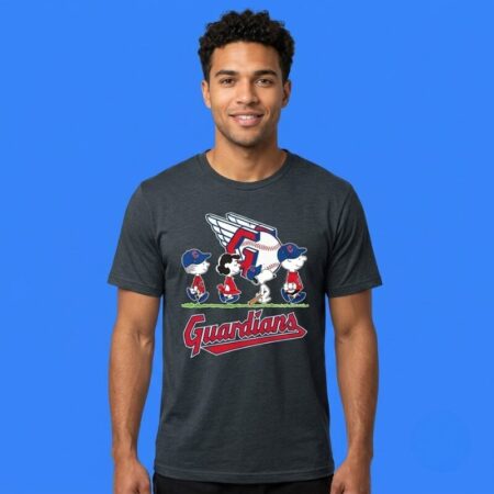 Cleveland Guardians Peanuts Snoopy Abbey Road Shirt