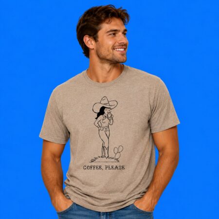Cowgirl Coffee Please Retro Graphic Shirt