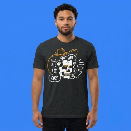 Cowgirl skull suck it smoking shirt edgy design