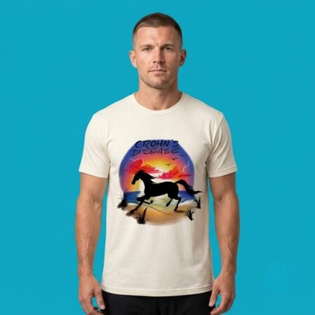 Crohn's Disease Horse Sunset Beach Chronic Illness Shirt