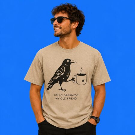 Crow coffee hello darkness my old friend shirt