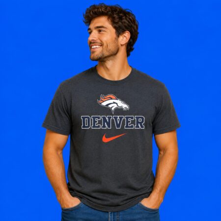 Denver Broncos In My Veins Jesus In My Heart Diamond Tears 2-Sided T-Shirt