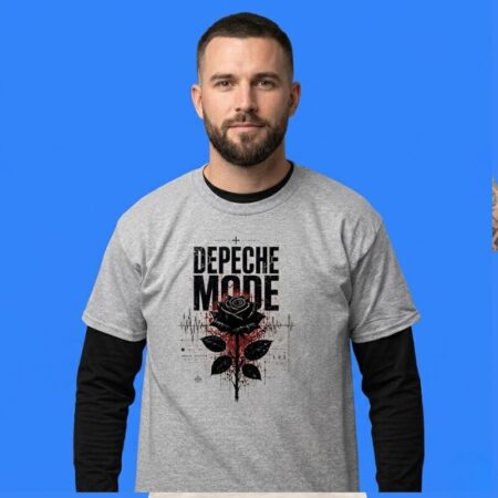 Depeche Mode Black Rose Shirt Retro Synth-Pop Band Graphic Merch