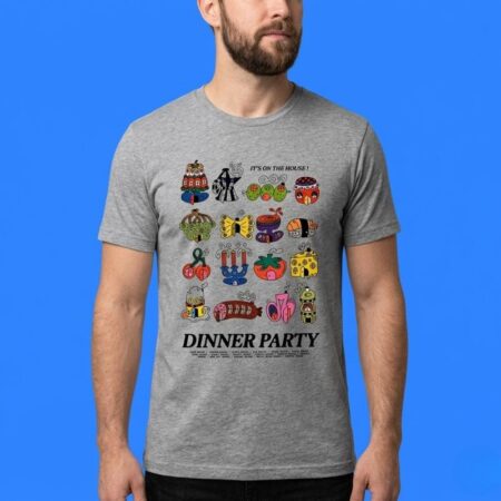 Dinner Party It's On The House Funny Cartoon Graphic Tee