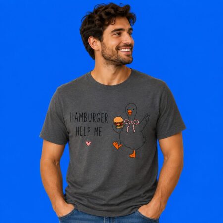Duck Hamburger Help Me Funny Shirt