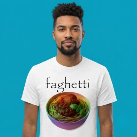 Faghetti Gay Shirt LGBTQ+ Pride Rainbow Graphic Sweatshirt & Apparel