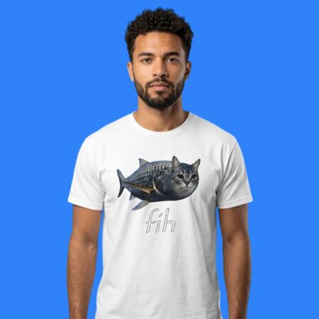 Fish x Cat Fih Funny Illustration Shirt