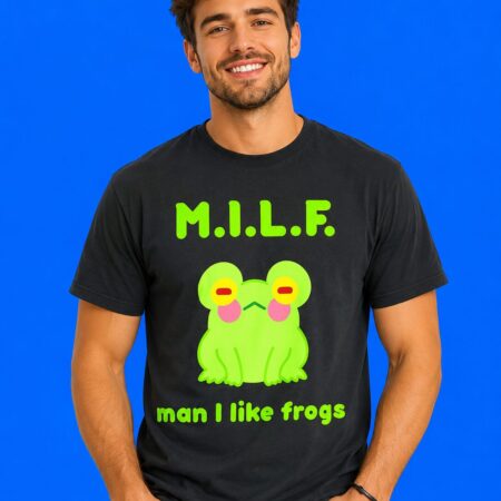 Frog Kawaii M.I.L.F Man I Like Frogs Funny Slogan Shirt
