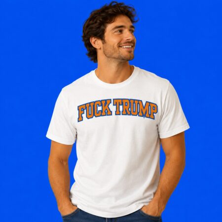 Fuck Trump New York Knicks Parody Logo Graphic Style Tee