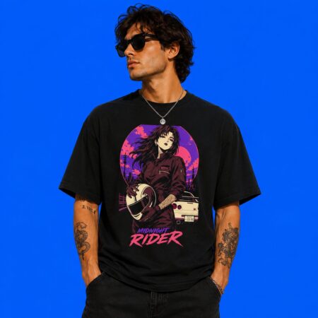 Girl Racing Midnight Rider Vintage Style Shirt