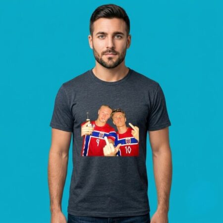Haaland And Odegaard Norway Football Beer Middle Finger Shirt