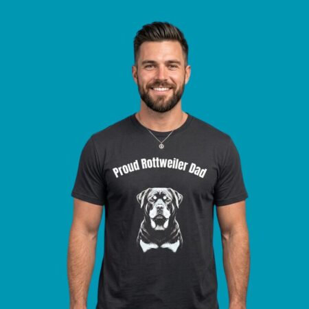 Hipster Dog Rottweiler Dad Breed In A Brown Cap Shirt