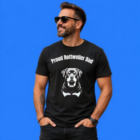 Hipster Dog Rottweiler Dad Breed In A Brown Cap Shirt