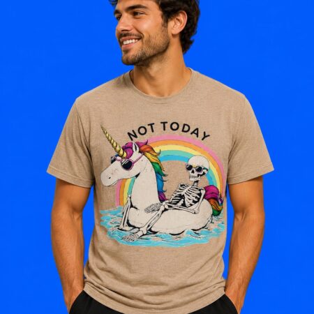 Horse Unicorn Not Today Children Funny Graphic Design Tee