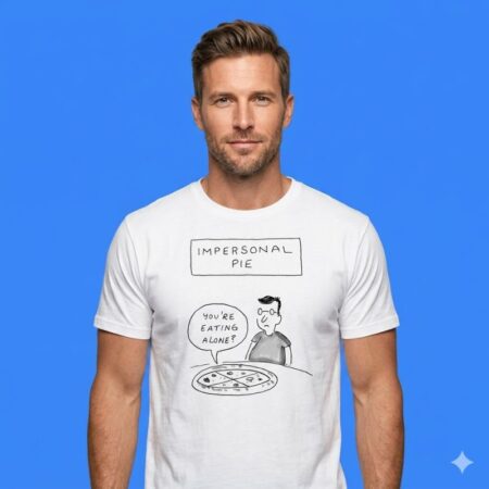 Impersonal Pie You're Eating Alone Man Pizza Shirt