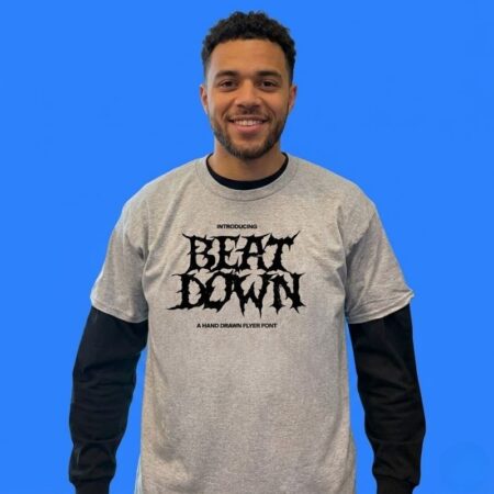 Introducing Beat Down Hand Drawn Flyer Font Shirt
