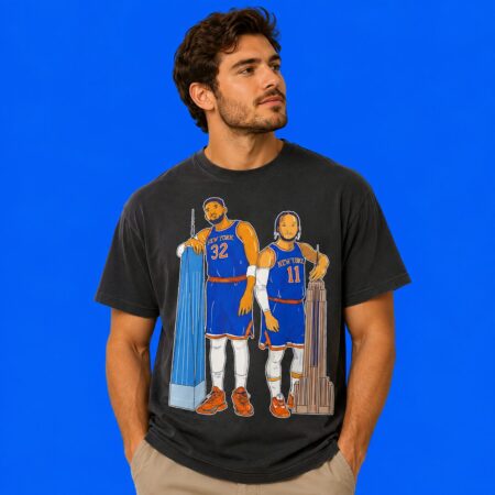 Jalen Brunson And Karl Anthony New York Knicks Skyline Tee