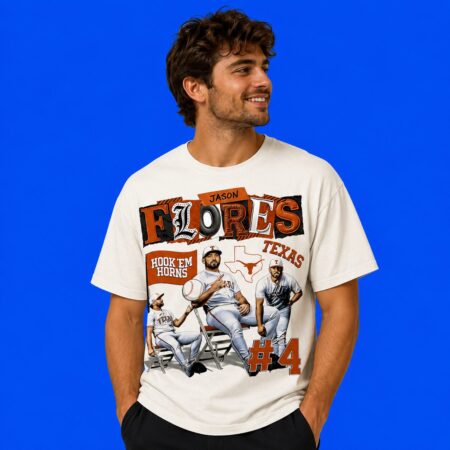 Jason Flores 4 Texas Longhorns NCAA Baseball Collage Tee