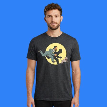 John Wick And Dog Run John Run Cartoon Style Graphic Tee