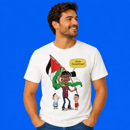 Lamine Yamal Free Palestine Iconic Caricature Graphic Tee