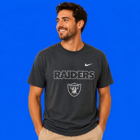 Las Vegas Raiders Skeleton Blue Collar Proud Mechanic 2-Sided T-Shirt