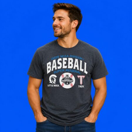 Little Rock Trojans vs Troy University Trojans 2026 Baseball Super Regional T-Shirt