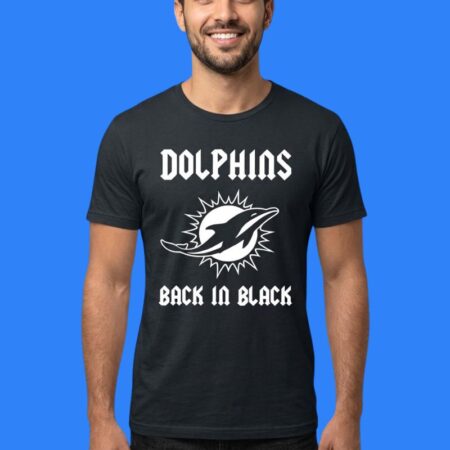 Miami Dolphins Back In Black Rugby Logo Shirt