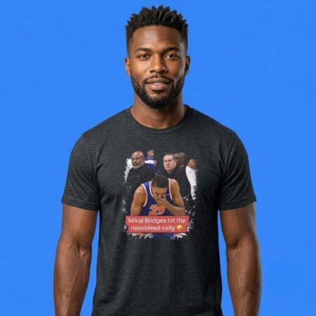 Mikal Bridges Hit The Nosebleed Celly New York Knicks Tee
