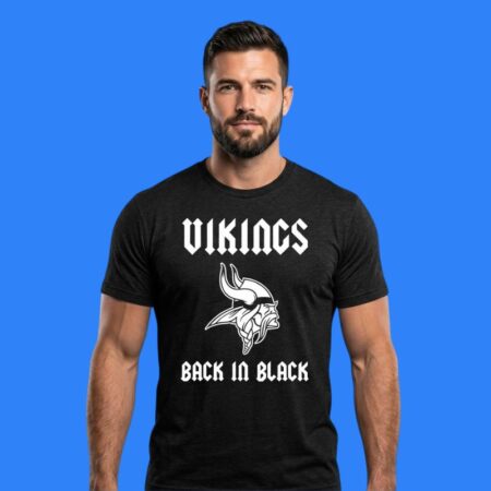 Minnesota Vikings Back In Black Rugby Logo Shirt